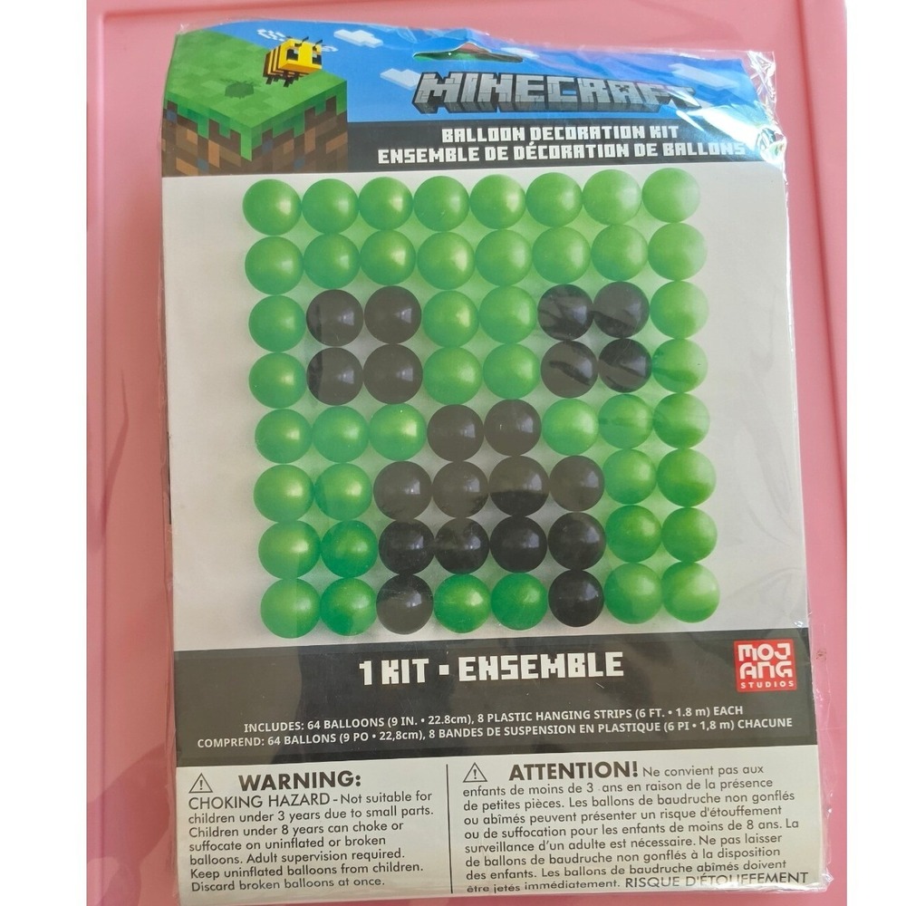 Minecraft Balloon Decoration Kit Mojang Studios Creeper Party Supplies 64 Count